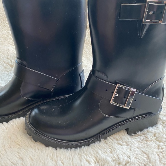 MICHAEL KORS WOMAN BIKER ANKLE RAINBOOT RUBBER DEVENPORT RAINBOOTIE Sz 6 - Picture 6 of 9